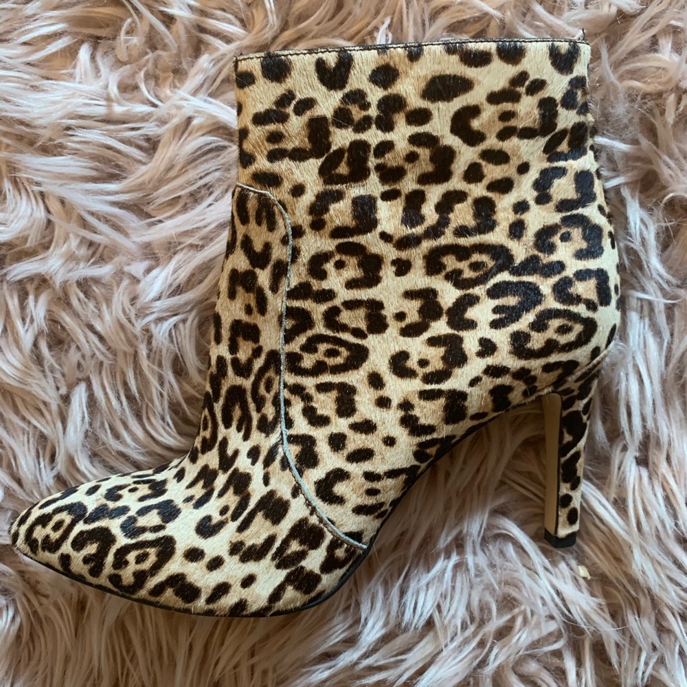 Sam Edelman Leopard Real Calf Hair Ankle Booties